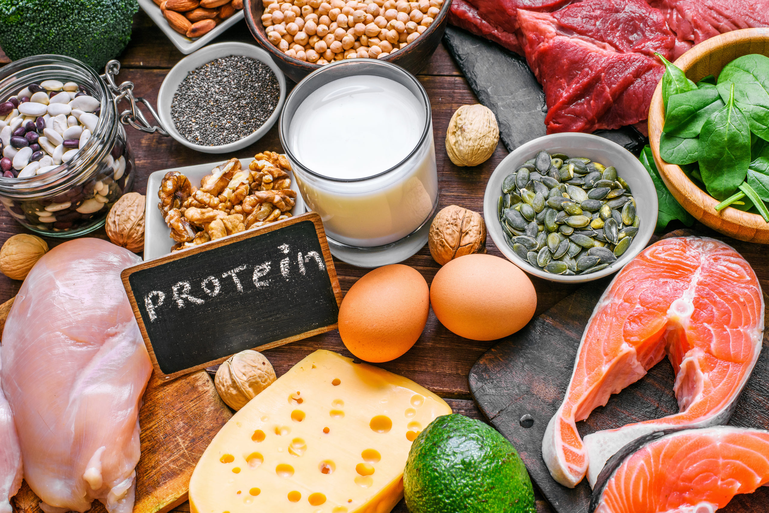Bild von Lebensmitteln die Protein enthalten